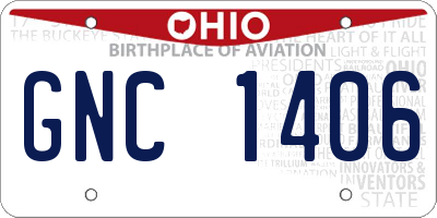 OH license plate GNC1406