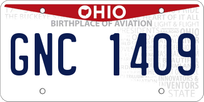 OH license plate GNC1409