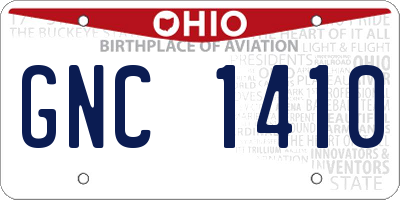 OH license plate GNC1410