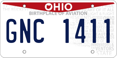 OH license plate GNC1411