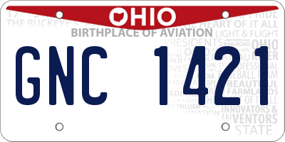 OH license plate GNC1421