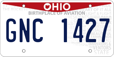 OH license plate GNC1427