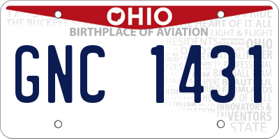 OH license plate GNC1431