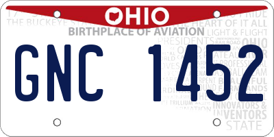 OH license plate GNC1452
