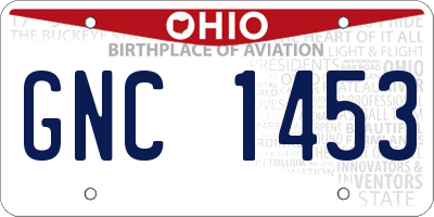 OH license plate GNC1453