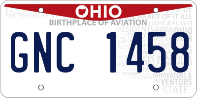 OH license plate GNC1458