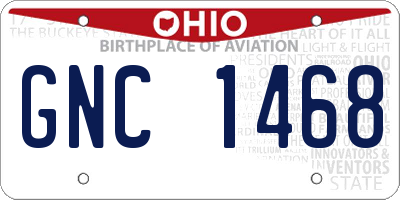 OH license plate GNC1468