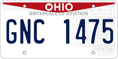 OH license plate GNC1475