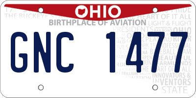 OH license plate GNC1477