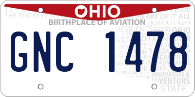 OH license plate GNC1478