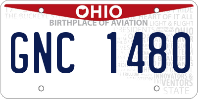 OH license plate GNC1480