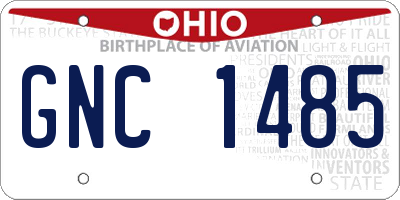 OH license plate GNC1485