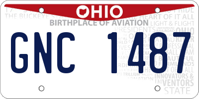 OH license plate GNC1487
