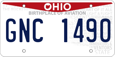 OH license plate GNC1490