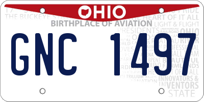 OH license plate GNC1497
