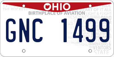 OH license plate GNC1499