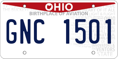 OH license plate GNC1501