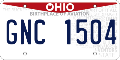 OH license plate GNC1504