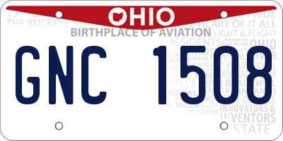 OH license plate GNC1508