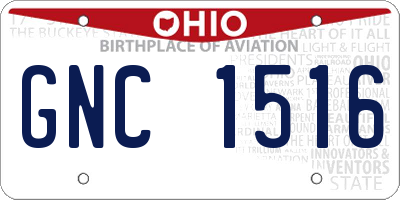 OH license plate GNC1516