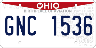 OH license plate GNC1536