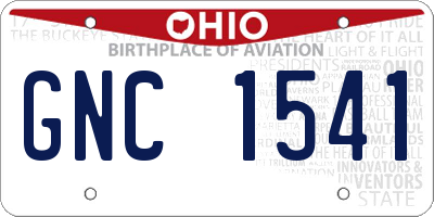 OH license plate GNC1541