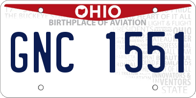OH license plate GNC1551