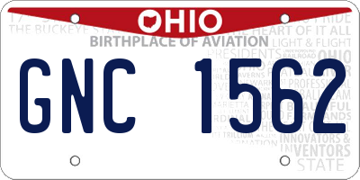 OH license plate GNC1562