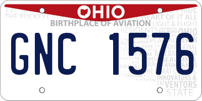 OH license plate GNC1576