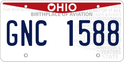 OH license plate GNC1588