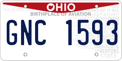 OH license plate GNC1593
