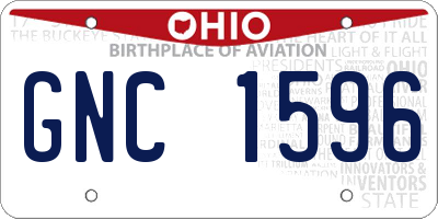 OH license plate GNC1596