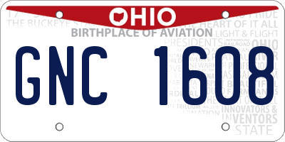 OH license plate GNC1608