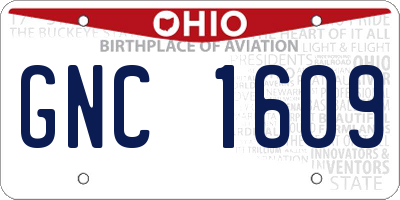 OH license plate GNC1609