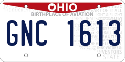 OH license plate GNC1613