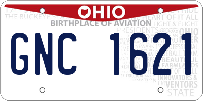 OH license plate GNC1621