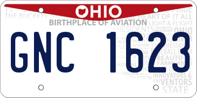 OH license plate GNC1623