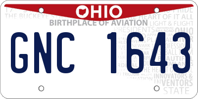 OH license plate GNC1643