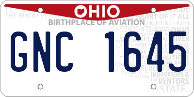 OH license plate GNC1645