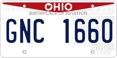 OH license plate GNC1660