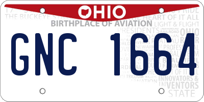 OH license plate GNC1664