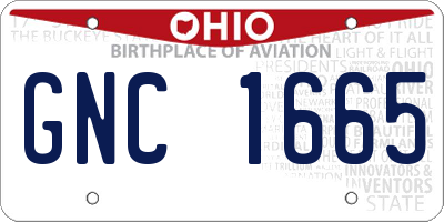 OH license plate GNC1665