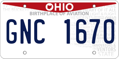 OH license plate GNC1670