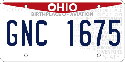 OH license plate GNC1675