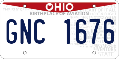 OH license plate GNC1676