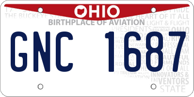 OH license plate GNC1687