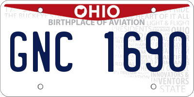 OH license plate GNC1690