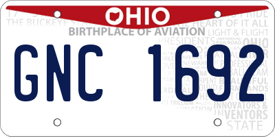 OH license plate GNC1692
