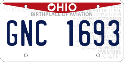 OH license plate GNC1693