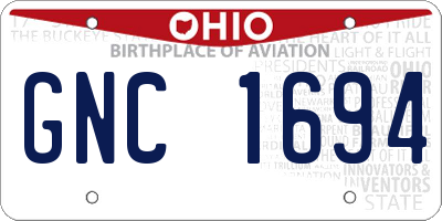 OH license plate GNC1694